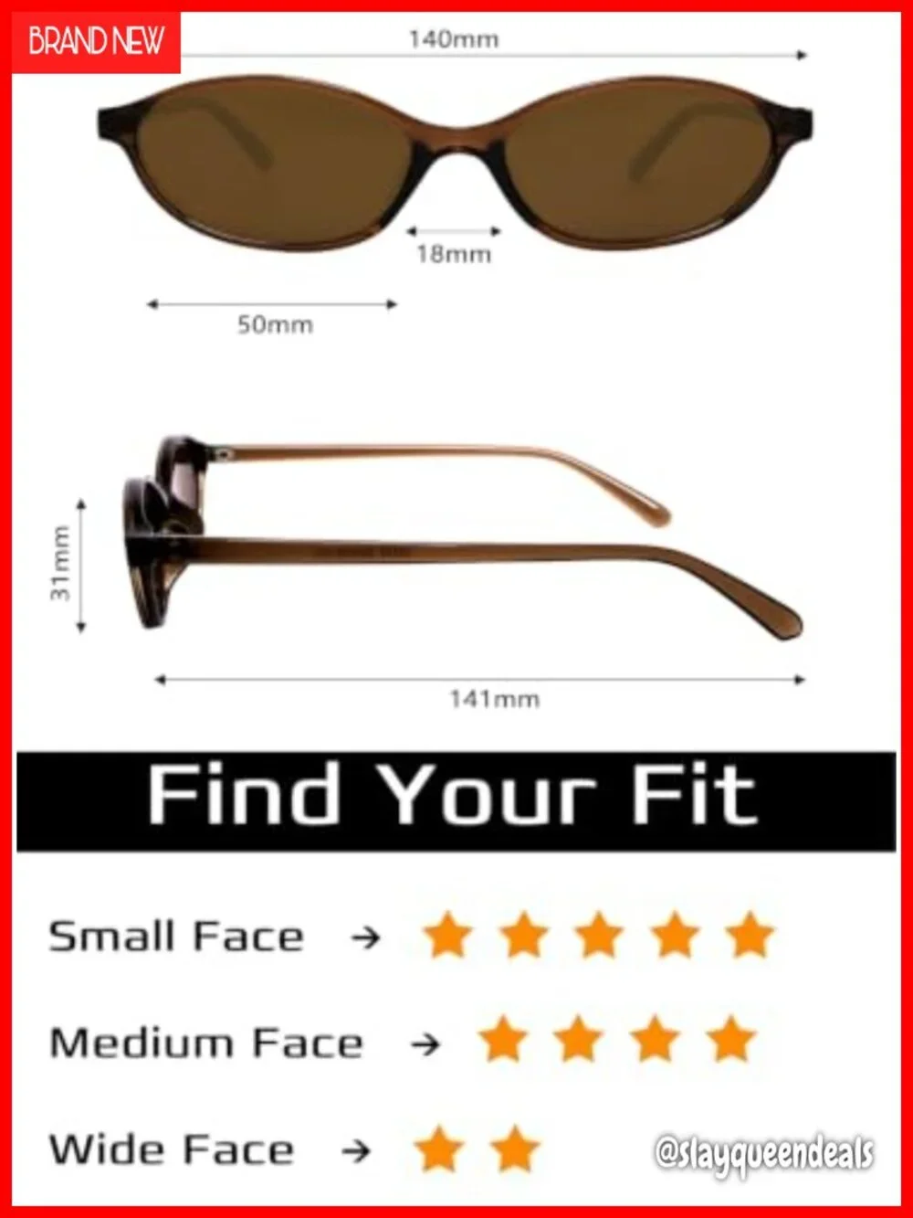 Retro Oval Cat Eye Sunglasses UV400 Full Frame Lightweight